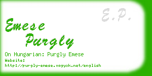 emese purgly business card